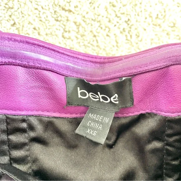 BEBE 💯% Genuine Leather Bustier Dress with Hi-Lo Hem, size XXS - Picture 3 of 3